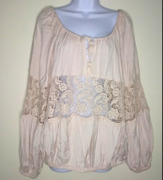 Free People Boho full center Lace long sleeve top - Picture 11 of 13